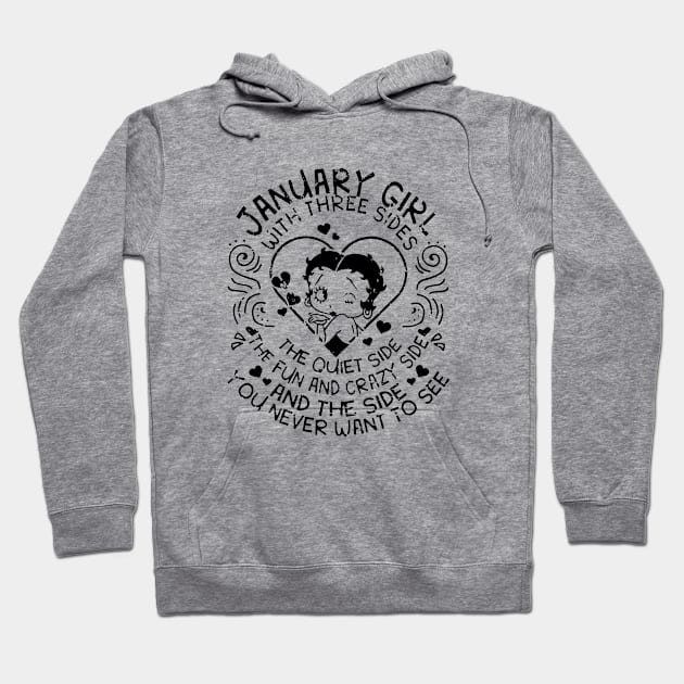 Juanuary Girl With Three Sides The Wuiet Side The Fun And Crazy Side And The Side You Never Want To See Daughter Hoodie by erbedingsanchez